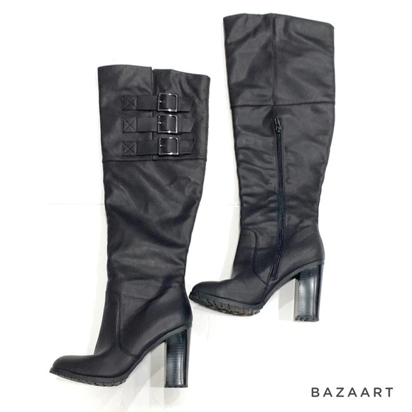 Leila Stone Knee Heigh boasts buckle Boots Sz: 7 - Picture 4 of 10